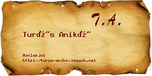 Turós Anikó névjegykártya