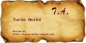 Turós Anikó névjegykártya
